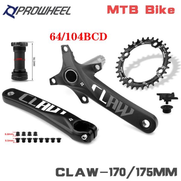 Parts Prowheel Mtb Crank 170 Bicycle Set Set Hollowtech 2 BCD Crown 104 ARM pour la manivelle de vélo de montagne 175 et les pignons