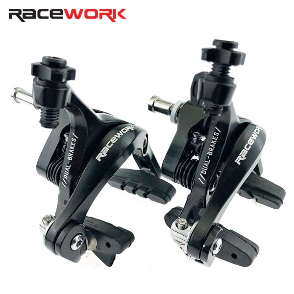 Parties Racework Bicycle Brake Road Bike Double Pivot Pivot Course Racing Aluminium Pull Pulper Arrière avant avec plaquettes de frein Pièces