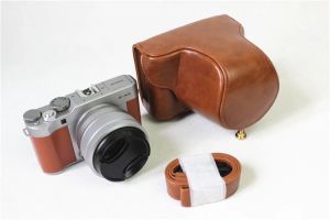 Parts Retra Vintage Leather Digital Camera Bag Cas pour Fujifilm XA5 XA5 XA20 XA20 1545 mm Couverture avec sangle de haute qualité