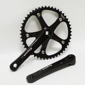 Onderdelen Rinpoch 1.1 retro -stijl enkele snelheid aluminium legering Crankset 48T Chainring BCD144 voor vaste versnellingsfiets