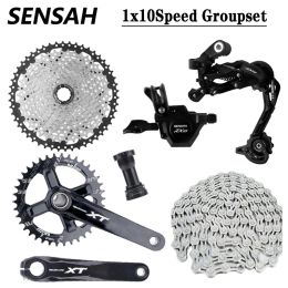 Pièces Sensah 1x10 Speed Mtb Bike Derilleurs Shifter avec VG 10S Chain Crankset Flywheel 42T 46T 50T Cassette 10V Groupe de vélos