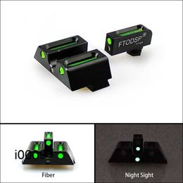 Pièces Tactical Scopes Fiber optic avant et arrière rouge / verte Dot Vision nocturne pour Glocks G17 G19 G20 G21 G22 G27 G29 G30 G34 G35 G44