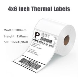 Onderdelen Thermische verzendlabels 4x6 inch voor DHL UPS FedEx 100x150mm Selfadhesive Stickers Stack Roll Papers voor thermische labelprinter