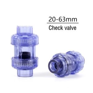 Pièces transparentes I.D.20mm63mm PVC, raccord de tuyau de clapet anti-retour à sens unique pour l'irrigation de jardin, accessoires d'aquarium de poissons