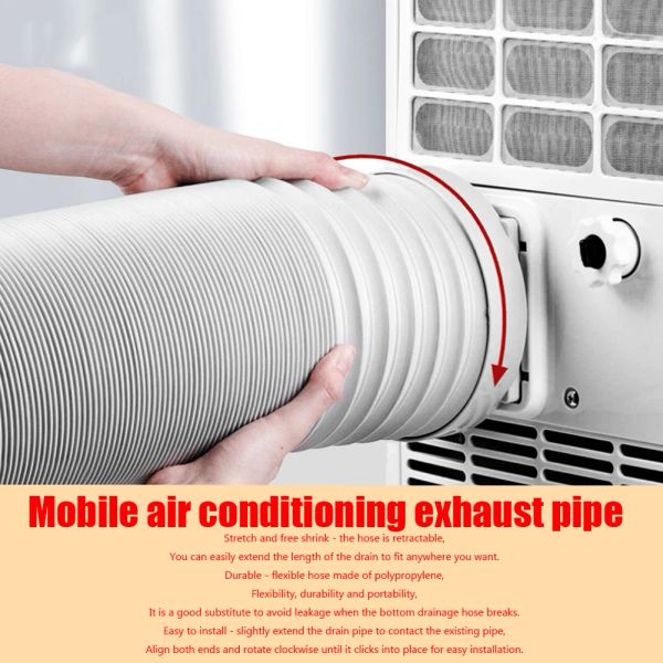 Parties Extension du conduit universel tuyau télescopique Air climatiseur flexible Climatiseur Extension du tuyau d'échappement pour la climatisation mobile