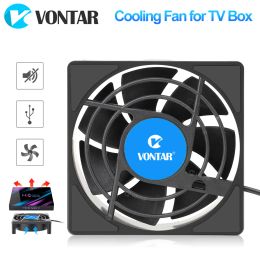 Parts Vontar C1 Fan de refroidissement pour Android TV Box Set Top Box Wireless Silencieux Silencieux refroidisseur DC 5V Radiateur d'alimentation USB Mini ventilateur 80x80x25 mm