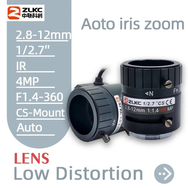 Partes ZLKC CCTV Lente Auto DC Iris 2.812 mm Lente de zoom 1/2.7 pulgadas 4MP Cmount IR Lente óptica para 720p/960h/1080p/IP/Box Camera Basler