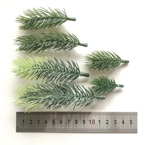 Fête plantes en plastique artificielles fausses branches de pin arbre de noël décorations de fête de mariage bricolage artisanat accessoires boîte-cadeau