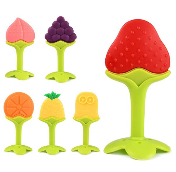 Jouets de dentition pour bébé, congélateur en silicone sans BPA, apaiser les gencives douloureuses des bébés, brosse à dents banane, ensemble de dentition girafe en forme de fruit pour bébés garçons filles