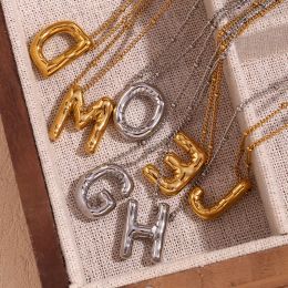 Party Balloon Letter Hanger Ketting Waterdicht Zilver Kleur 316L Roestvrij Stalen Decoratie 18K Vergulde Sieraden