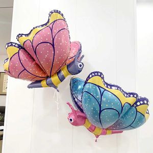 Ballons de fête 3d insectes dessin animé papillon en aluminium ballons activités extérieures kid jouet photo accessoires d'anniversaire décoration de fête d'anniversaire