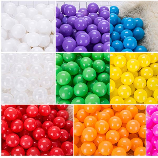 Ballons de fête 7CM / 50PCS Eco-Friendly Colorful Ball Pits Soft Plastic Ocean Ball Eau transparente Ocean Wave Ball Jouets pour enfants Kid Baby 230712