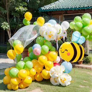 Journée des ballons de fête Big Bee Balloon Set - Spring / Summer Decoration Birthday Decoration Lemon Yellow Green Ball