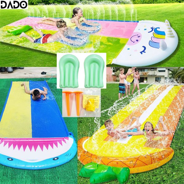 Fête Ballons Fun Lawn Slides Water Slip Boards Gicleurs INFLatable Backyard Extérieur Extérieur Surf Piscine Enfants Jouets D'été Jeu 230308