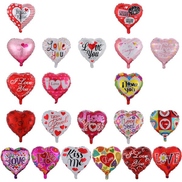 Décoration de fête ballons ballon coeur 18 pouces mariage Saint Valentin papier aluminium