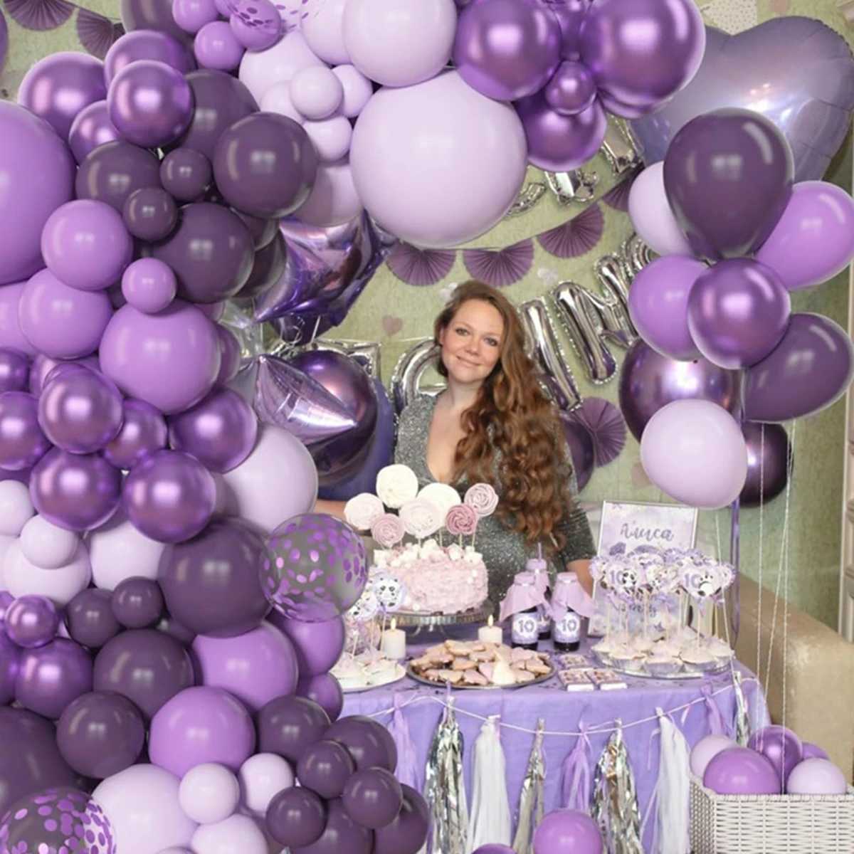 Imprezy balony fioletowe balony girland arch arch