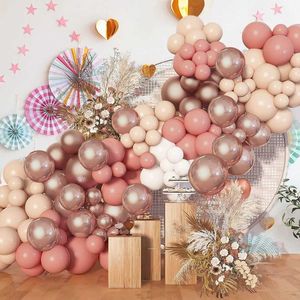 Fêtard ballons rétro rose ballon garland arc kit mariage anniversaire ballons 1ère anniversaire décoration de fête enfants baby shower latex balons