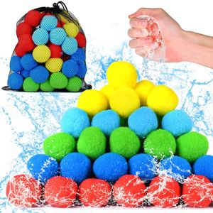 Ballons de fête Ballons à eau réutilisables 60PCS Soaker Water Balls Kids Outdoor Toy for Pool Water Toys 5 Couleurs Rightness Beach Ball pour enfants 230718