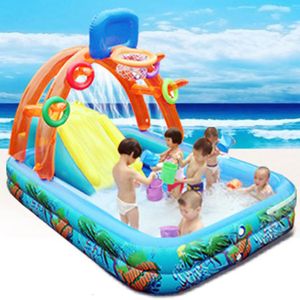Party Ballonnen Water Slide for Children Fun Lawn S Slorsprolvenstjes zwembaden Kinderen Zomer Kinderen Set Backyard Outdoor Toys 221129