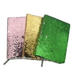 Party Blank Sublimation Notebook A6 Magic Sequin Reversible Notebook Office School Notebooks Heat Transfer afdrukken Blikjes Verbruiksartikelen Diy Geschenken WLL1645