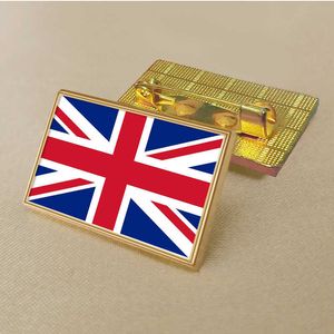 Pin de bandera británica para fiesta, 2,5x1,5 cm, insignia de medallón Rectangular dorada recubierta de Color de Pvc fundido a presión de Zinc sin resina añadida