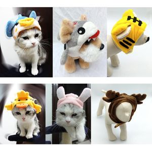 Party Cat Dog Apparel Hoofdkleding Katten Kleine honden feest kostuum accessoire bunny oor tijger kikker eend in vorm