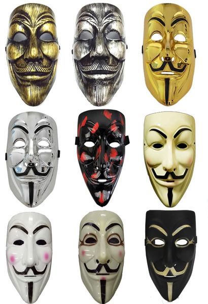 Máscaras de fiesta Cos V para Vendetta, máscara para adultos, Guy Fawkes anónimo, máscaras de Halloween, accesorio para adultos, fiesta Cosplay7666257