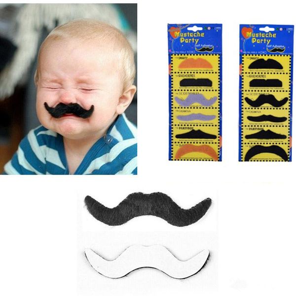 Costume de fête fausse moustache moustache Halloween habiller les accessoires de fête drôle fausse barbe moustache Costume de fête pour adultes enfants jouets 6 pièces/ensemble