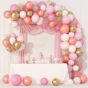 Décoration de fête ballons rose clair guirlande arche Kit ballons de confettis anniversaire remise des diplômes Bachelorette fête des mères fournitures MJ0790