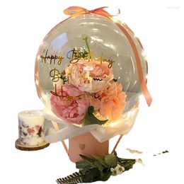 Décoration de fête 1/2 / 3pcs 20 cm de large couche de large 30 pouces PVC Balon transparent bouquet floral cadeau de cadeau d'anniversaire décor anniversaire engagement de mariage