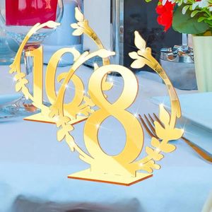 Décoration de fête 1-20 numéros de table de mariage, carte acrylique pour réception, événement, décor de banquets