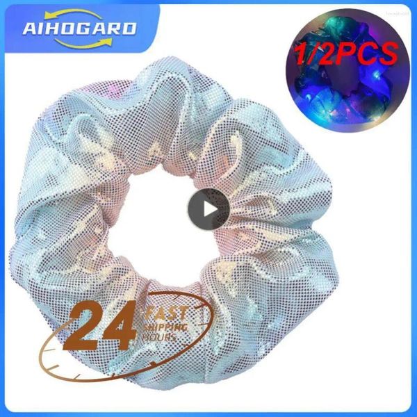 Decoración de fiesta 1/2PCS Hair Scrunchies Light Up Elástico LED Mujeres Chicas Bandas para Halloween Navidad