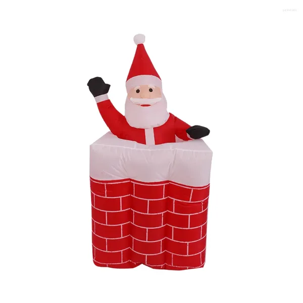 Decoración de fiesta 1.6M Navidad Santa Claus Chimenea Inflable LED Brillante Accesorios de vacaciones Año de Navidad Linterna Patio Decoración Suministros Molde