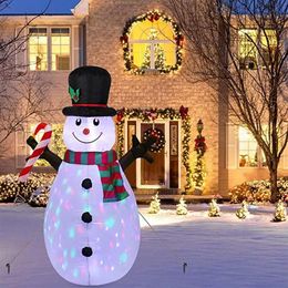 Décoration de fête 1 6M Décorations de Noël gonflables en plein air Lumières LED intégrées Exploser Bonhomme de neige Yard HYD88301f