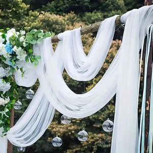 Décoration de fête 1 pièce élégante rideau de mariage blanc arc adapté à l'anniversaire de fiançailles