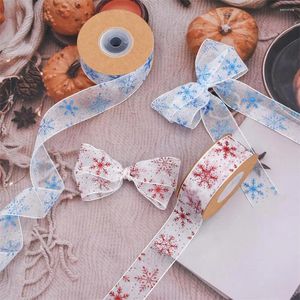 Décoration de fête 1 rouleau de ruban de Noël accrocheur Polyester décoratif brillant rubans d'emballage cadeau pour