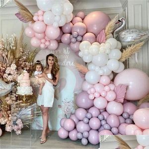 Decoración de fiesta 1 set Globo rosa Guirnalda Arco Kit Boda Látex Cumpleaños Baby Shower Globos Suministros 220225 Entrega de gotas Inicio Ga DHQVZ