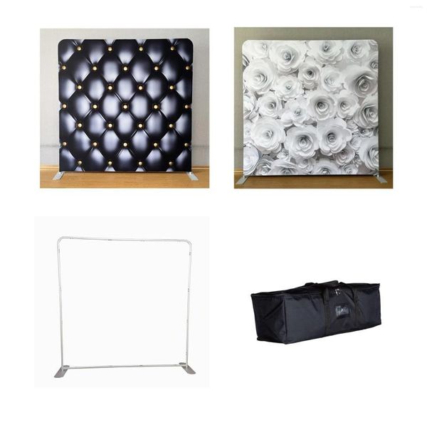 Decoración de fiesta 1 soporte con fondo de almohada de doble cara sofá negro fondo de flores de papel blanco 3D