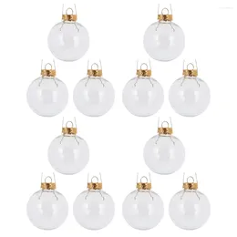 Décoration de fête 10/12pcs boule transparente de Noël en plastique remplissable boule 8-10 cm arbre de Noël suspendus ornements boîte-cadeau de mariage