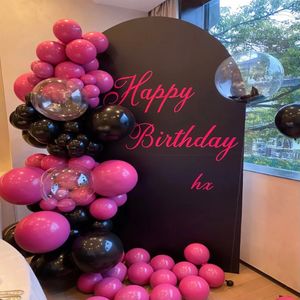 Décoration de fête 10/20 / 30pc 5-18 pouces Ballon rond en latex mat Noir Rose Hélium Ball Mariage Anniversaire Globos Set Baby Shower 230920