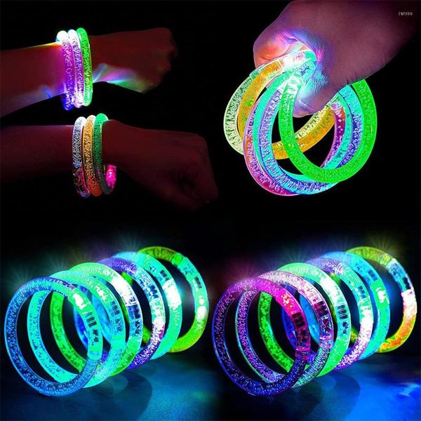 Décoration de fête 10/20 pièces bâtons lumineux Bracelet LED émettant de la lumière clignotant poignet dans le noir éclairer jouet décor de mariage