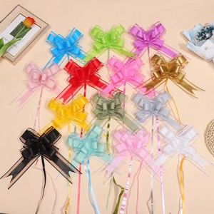 Decoración de fiesta 10/20 piezas 5 cm hermoso lazo cinta regalo embalaje flor bowknot boda coche habitación DIY WED