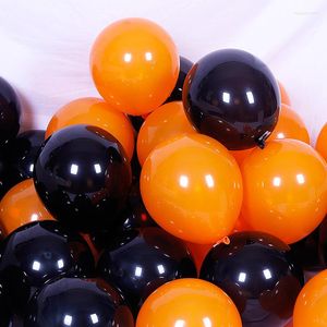 Decoración de fiesta 10 pulgadas globo de látex negro naranja decoraciones de Halloween 20 unids/lote