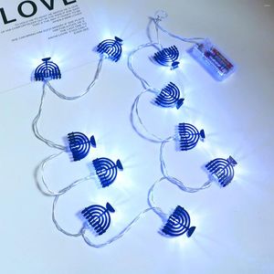 Decoración de fiesta 10 LED Chanukah Hanukkah String Light Decoraciones Candelero Funciona con batería para el hogar Lámpara Luces de dedo Paquete pequeño