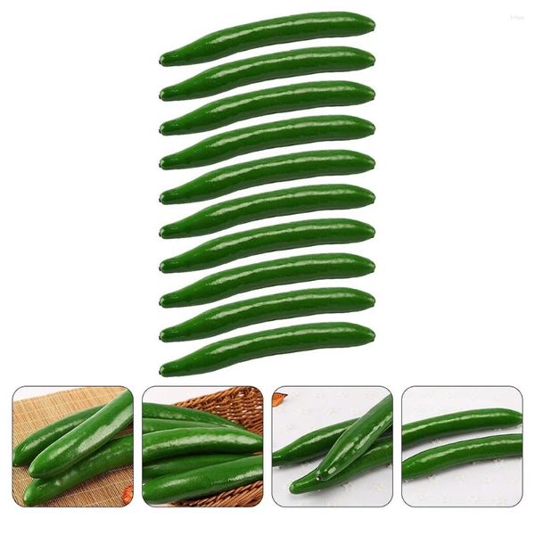 Décoration de fête 10 pcs Concombre Modèle Cuisine Décor Réaliste Légumes Plantes Vertes Faux Légumes Artificiels Simulation Mousse Po Props