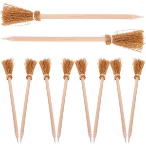 Party Decoratie 10 PCS Portable Pencils Witch Broom Writing Office Halloween Wand Gums