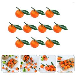 Décoration de fête 10 pcs simulation oranges faux fruits modèles mandarin accessoires mousse de mousse artificiel simulé de modèles en pvc faux