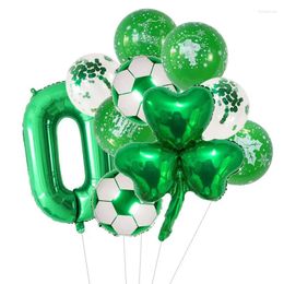 Décoration de fête 10 PCS La série Green se compose de ballons tels que le football de trèfle adapté aux réunions de famille des fêtes d'anniversaire