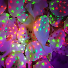 Décoration de fête 100/10 pièces 12 pouces couleur Fluorescente coeur point Latex ballon anniversaire bébé douche cadeau Anniversaire