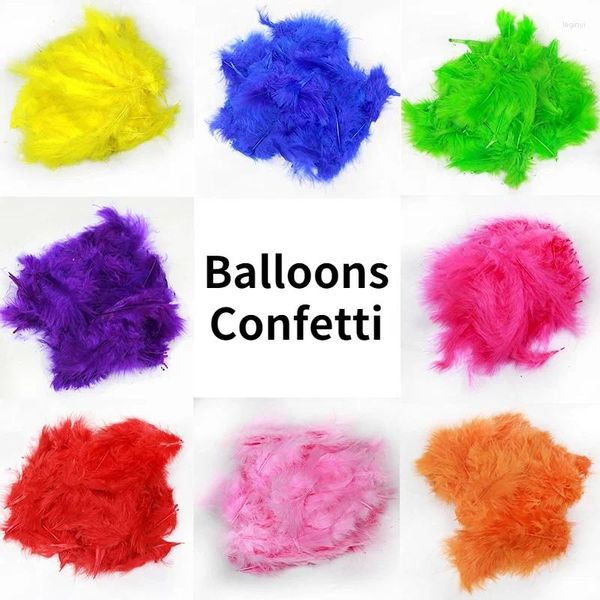 Décoration de fête 100 pièces/paquet, ballons à bulles avec confettis en plumes de remplissage, fournitures d'ornement de couleur unie